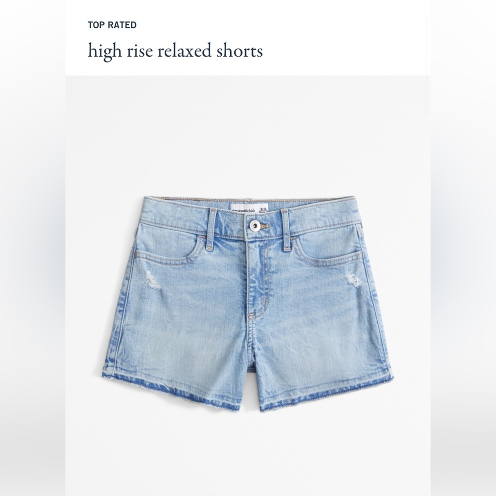 Abercrombie & Fitch Light Blue High Waist Denim Shorts